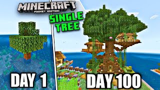 I Survived 100 Days on a ' Single Tree 🌴 ' in Minecraft - FULL MOVIE ( Hindi )