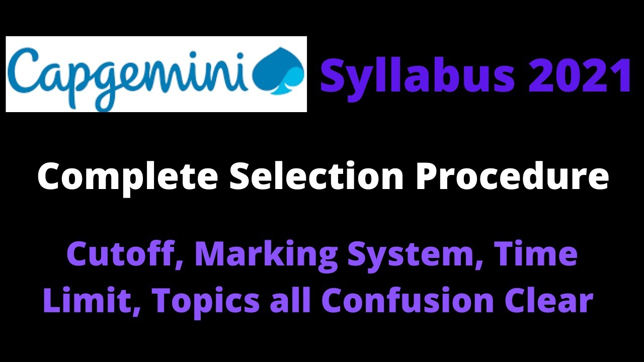 Capgemini Syllabus 2021| Capgemini selection procedure 2021| Capgemini ...