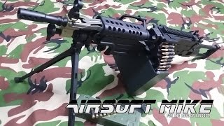 A&K M249 PARA AIRSOFT LIGHT MACHINE GUN Unboxing Review Shooting Test