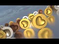 Rolling Metallic Silver Gold And Bronze Heart Token Round 3D Coins 4K VJ Loop Moving Background