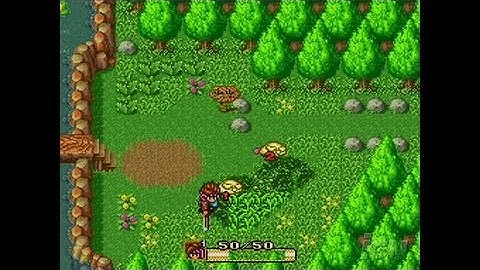 Secret of Mana Retro Game Gameplay - Combat and