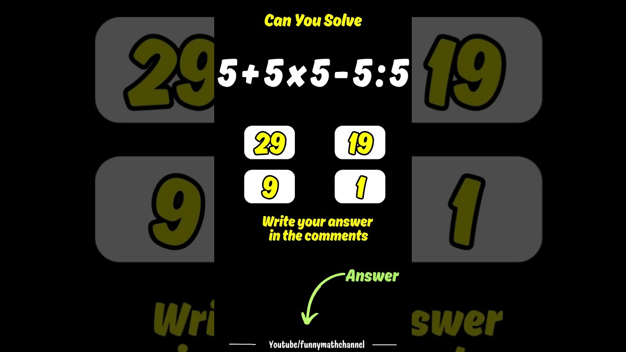 Solve 5 Using The Correct Order Of Operations