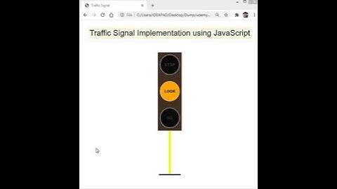 Traffic Light Implementation using Javascript