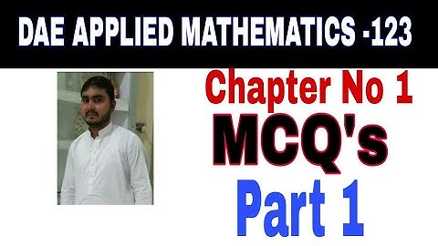 DAE Math 123 1st year || Applied Mathematics 123 ||Chapter no 1||Part 1|| MCQs