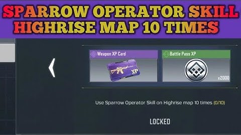Use Sparrow Operator Skill on Highrise map 10 times - COD Mobile