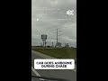 Car goes airborne during chase