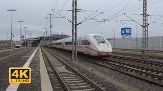 German ICE bullet trains passing at full speed (300Kmh) (SFS Köln-Rhein/Main) (4k)