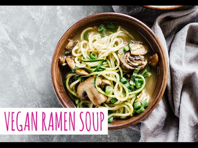 Spiralized Vegan Ramen Soup with Zucchini Noodles - Inspiralized