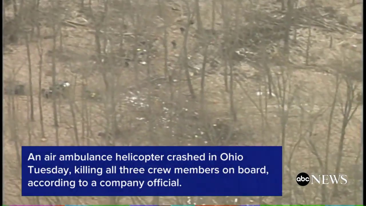 Air ambulance helicopter crashes in Ohio killing all 3 (female pilot and 2 flight nurse) on board