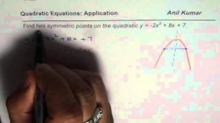 How to find symmetric points on parabola using partial Factoring