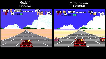 Comparison of OutRun Real hardware vs MiSTer Genesis 20181003