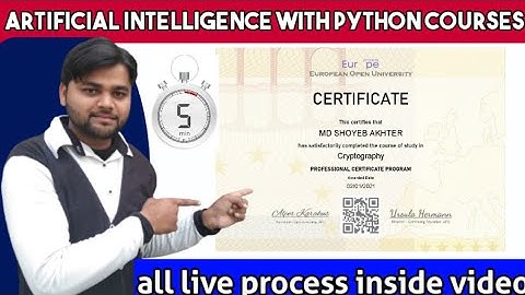 Free Artificial Intelligence with Python Courses | Diploma e- learning Certificate | Europe Academy