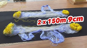 Lưới Cước Thái Xịn.Hàng Làm Theo Yêu Cầu | Cao 2x150m 9cm/15 Buồm Vàng | Dây Pô - Phao Số 2- Chìm |