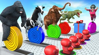 Choose The Right Gift With Cow Tiger Mammoth Elephant Buffalo Gorilla Max Level Layers Roll Game