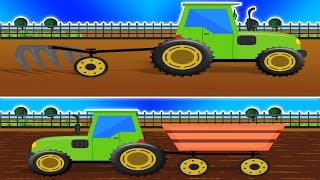 Trattore Formazione & Uses | Cartoon per i bambini | video didattico |Learn Farm Vehicles