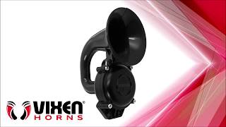 Vixen Horns Snail Air Horn (Black) for Motorcycle/Bike/Truck/Car VXH1101