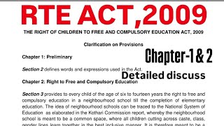 RTE act 2009  Chapter-1 & 2