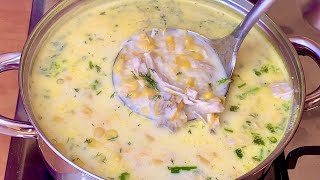 I take a JAR OF CORN and cook a genius soup! Delicious easy recipe!