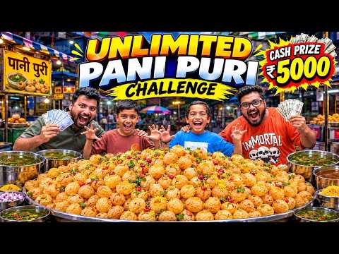 UNLIMITED STREET PANIPURI EATING CHALLENGE 😱🔥 | WINNER GETS ₹5,000 CASH PRIZE💰