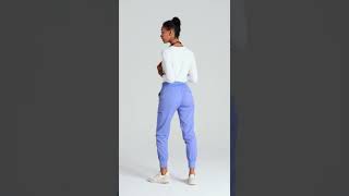 Greys Anatomy Spandex-Stretch Carly Womens Double Cargo Jogger Scrub Pants With Elastic Waistband
