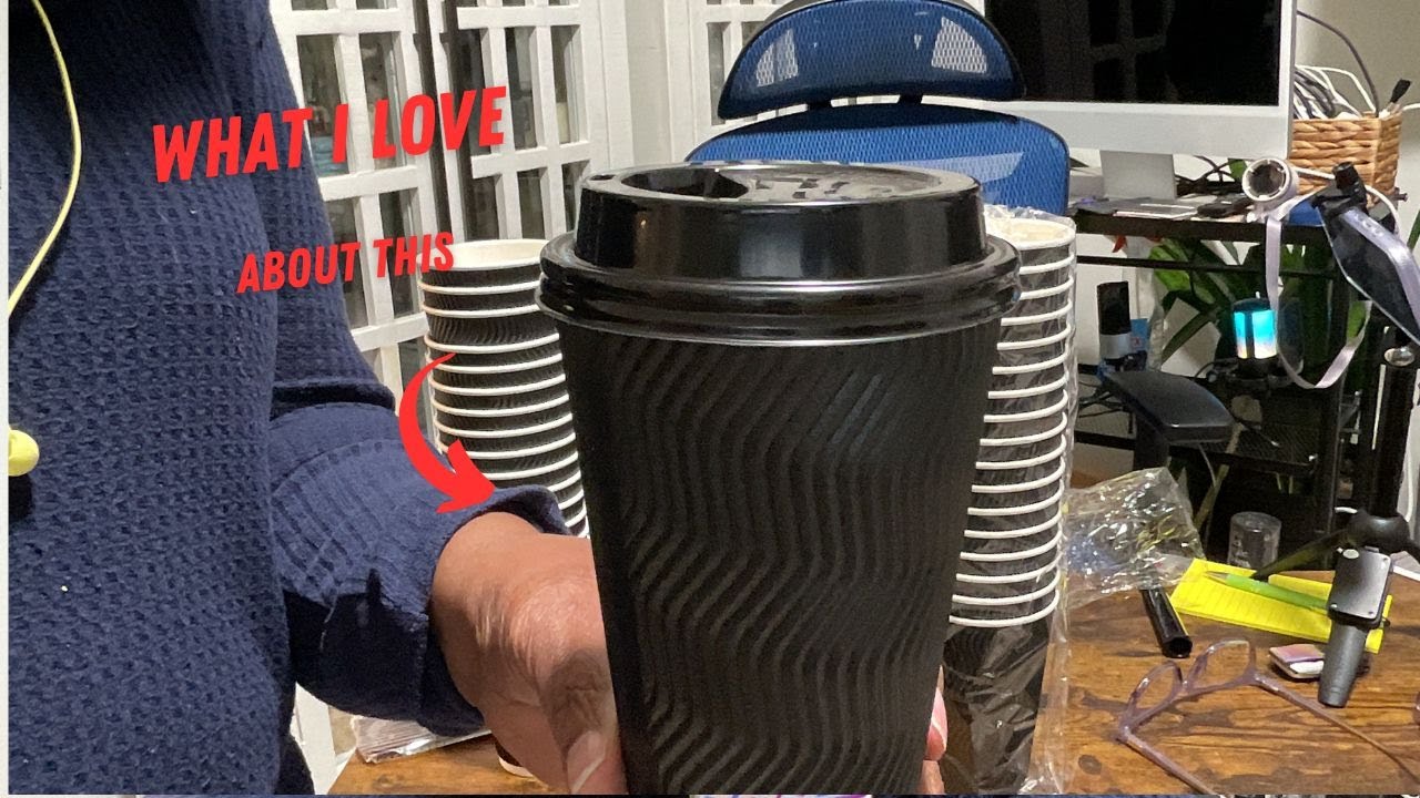 Lamosi 16 oz Disposable Coffee Cups with Lids, 50 Pack Insulated Hot ...