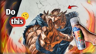 How to draw goku super saiyan 2 with doms super soft colour pencils  screenshot 4