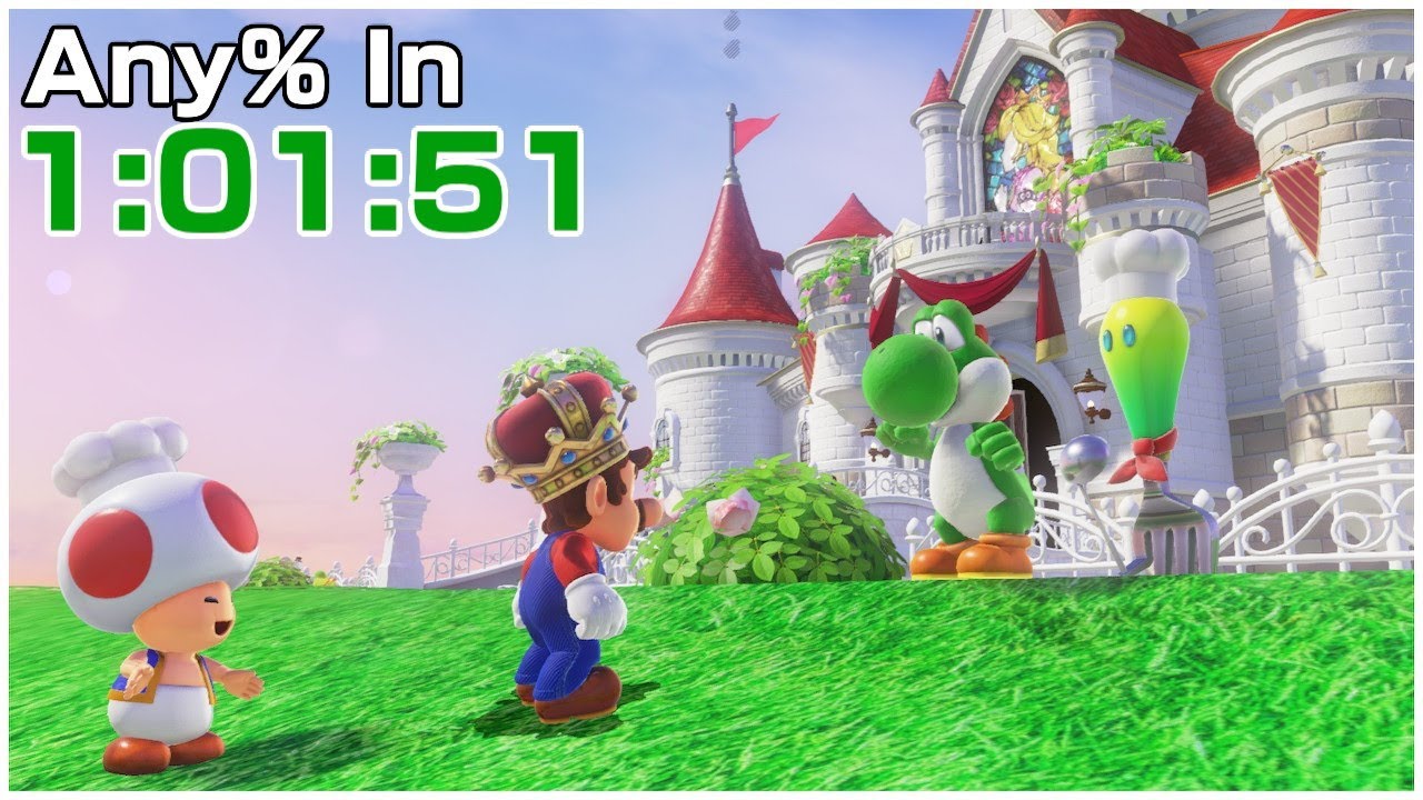 Any% in 01:00:56 by Equanimity - Super Mario Odyssey - Speedrun