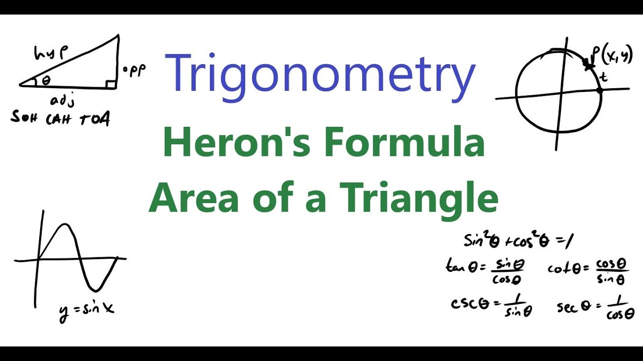 Heron's Formula Finding Area of a Triangle with all 3 Sides - YouTube