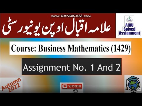business mathematics (1429 solved assignment 2022)