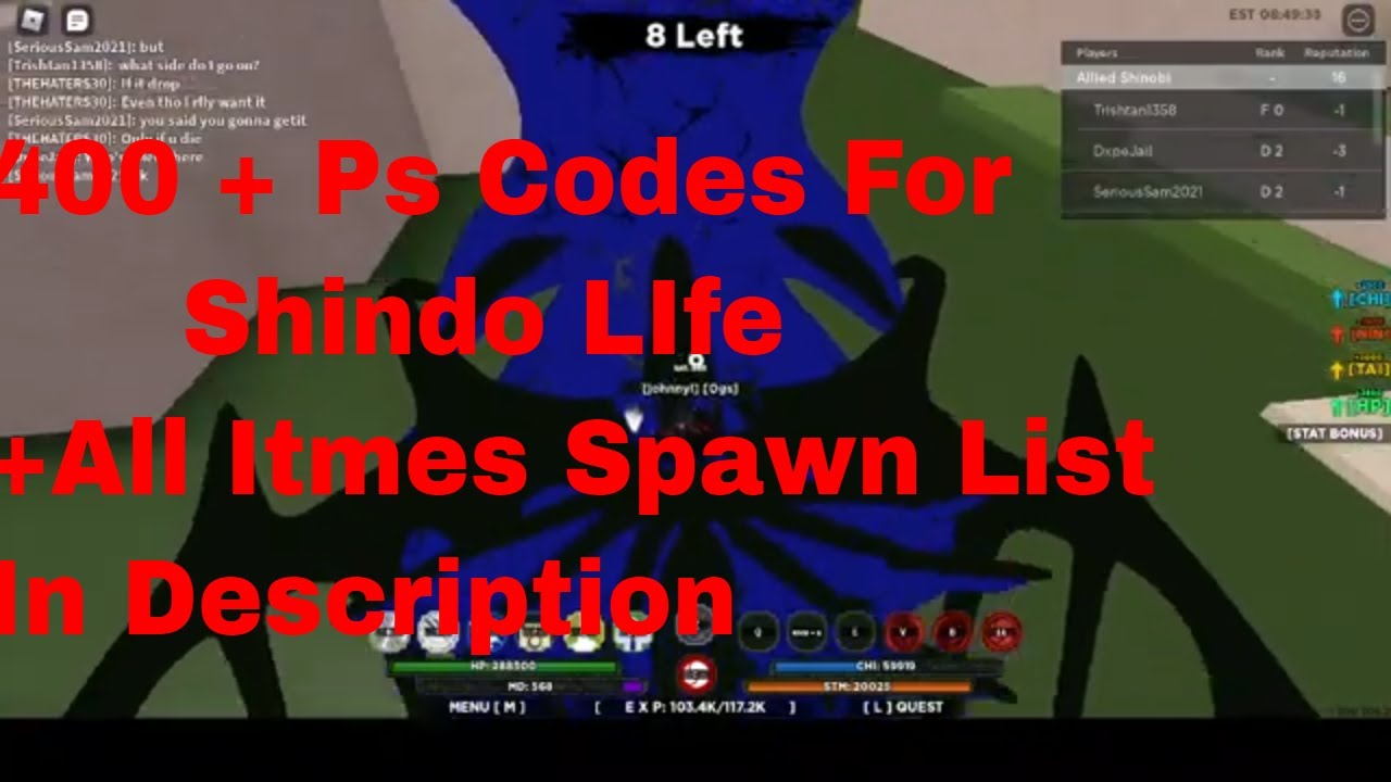 Shindo Life private server codes for every location