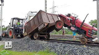 Funny Mahindra Yuvo Tractor Accident Happen While Its Running On Track | All about Tractors and Jcb