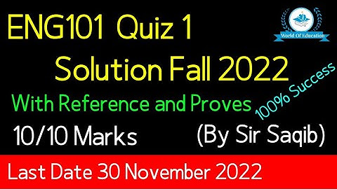 eng101 quiz 1 fall 2022| eng101 Quiz 1 2022| Eng101 quiz 1 solution fall 2022| By M.Saqib