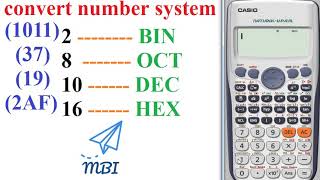 تحويل الانظمه العدديه (الثنائى-الثمانى-العشرى-السداسى عشر) بالاله الحاسبه