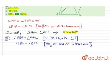 ABCD is a parallelogram in which angle DAB = 80^(@). Bisector of angle A and angle B meets CD at...