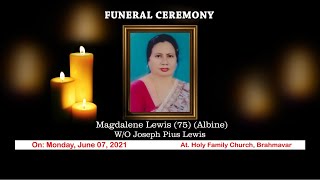 Final Journey of Magdalene Lewis (75) (Albine), Brahmavar