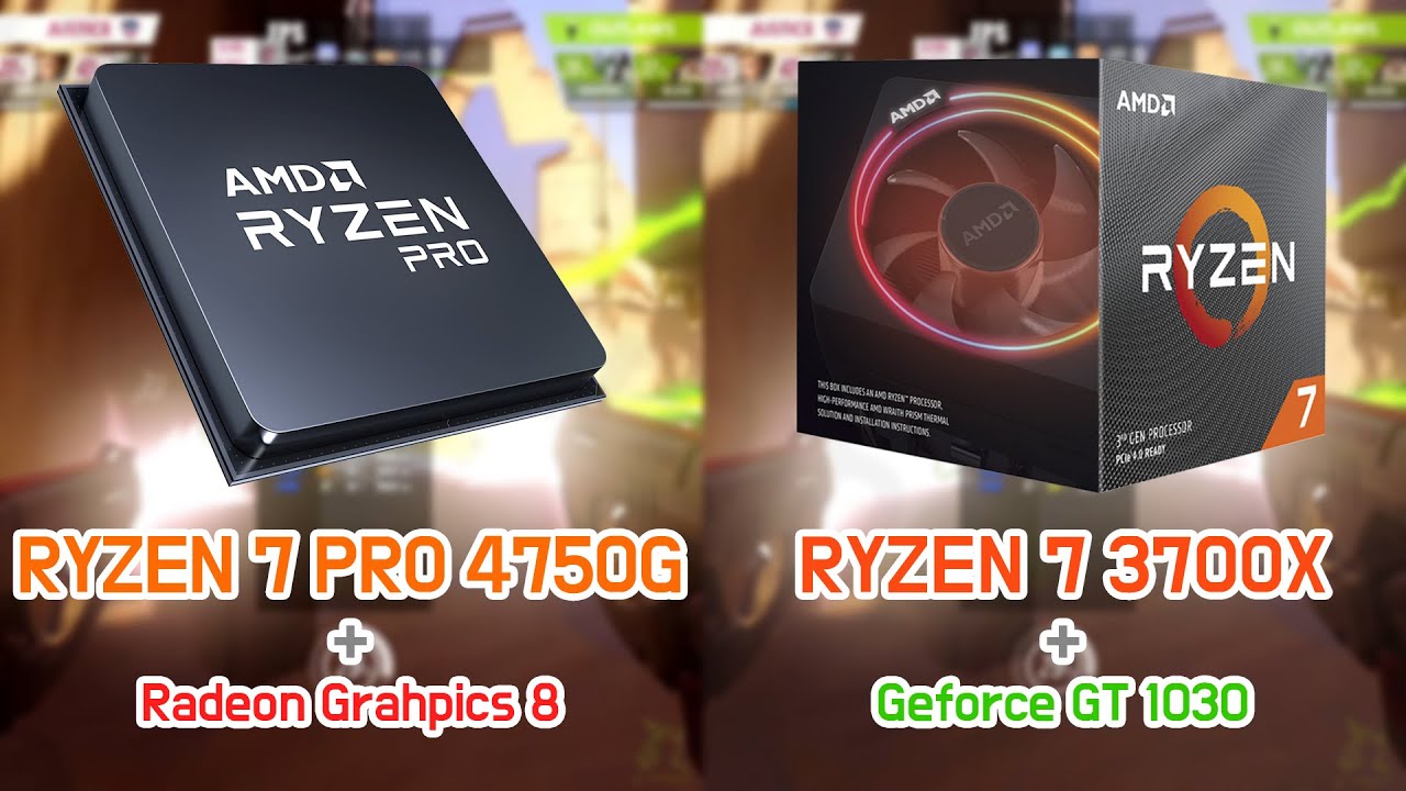 RYZEN 7 PRO 4750G + VEGA 8 vs RYZEN 7 3700X + GT 1030 (5 Games)