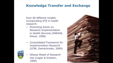 Maximising Knowledge Transfer & Exchange Using an Evidence-based Model