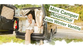 Mini Camper Van Room Tour| DIY| Winter Vanlife ohne Heizung| Citroen Berlingo XL| Wintercamping