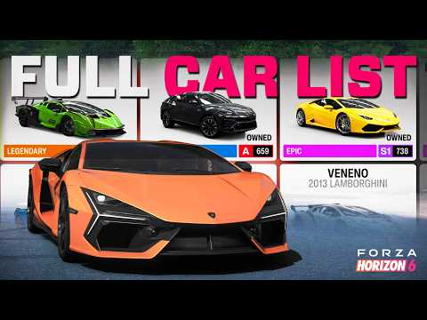 Forza Horizon 6 Full Car List & DLC Vehicles!