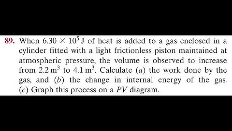 When of heat is added to a gas enclosed in a cylinder fitted with a light frictionless piston mainta