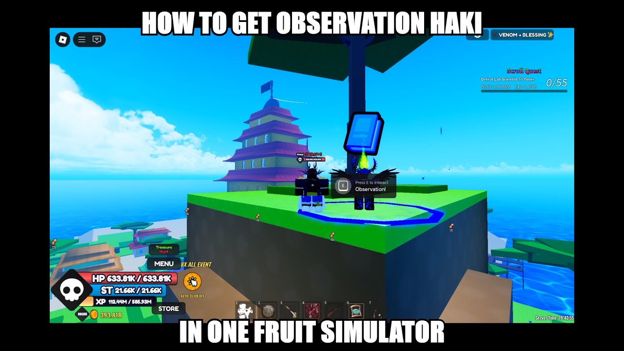How to get Armament Haki and observation haki in one fruit simulator