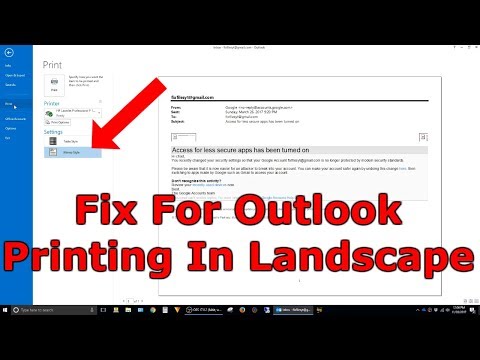 Video: Hvordan skriver du ut landskap i Outlook?
