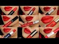 Valentines red lipstick swatches  maybelline loreal colourpop sephora ysl kryolan  luna