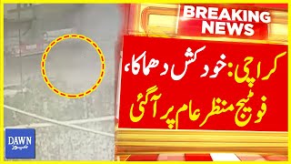 Footage Of Explosion Near Foreigner's Vehicle In Karachi | Breaking News | Dawn News