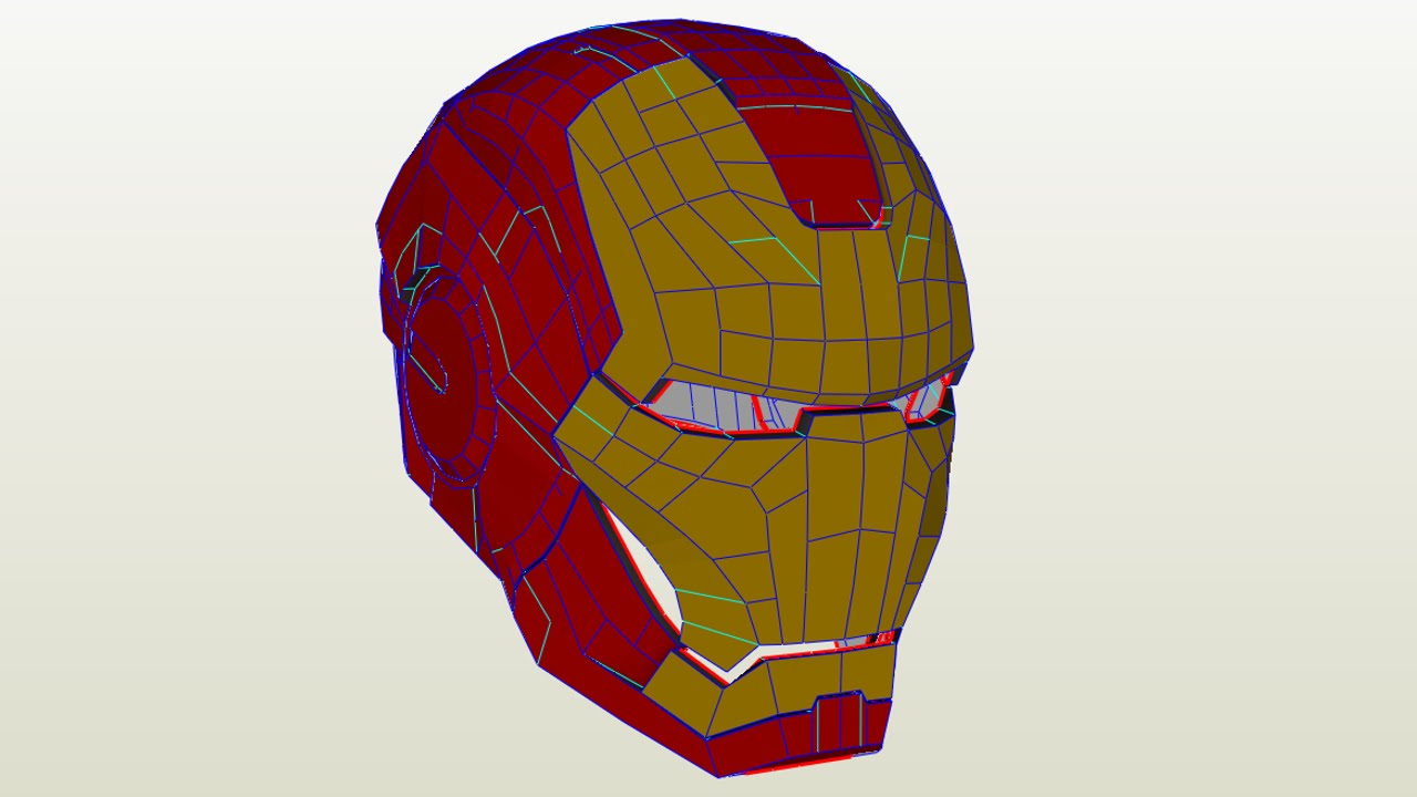 Iron Man Helmet Papercraft Template