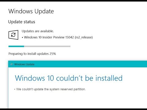 Super Easy Quick Fix:Windows 10 Creators Update Fails With 0xC1900201 SYSTEM RESERVED PARTITION