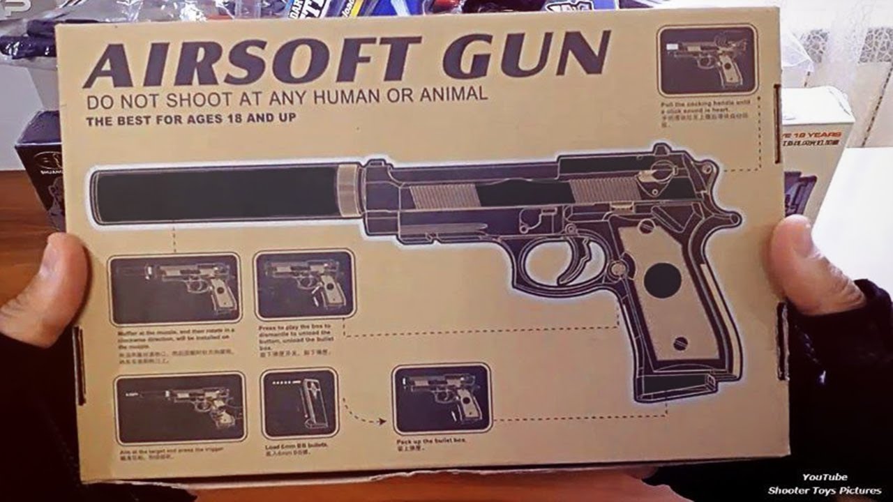 Realistic Beretta Toy Gun Yellow Plastic Ball Bullet Airsoft BB Gun