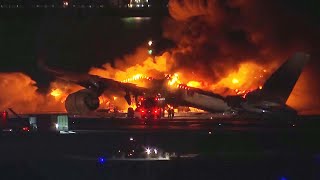 Fire Erupts as Airplane Lands