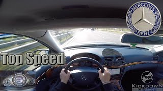 Mercedes-Benz E220 CDI W211 2004 POV TOP SPEED DRIVE on AUTOBAHN MAX ACCELERATION (NO SPEED LIMIT)