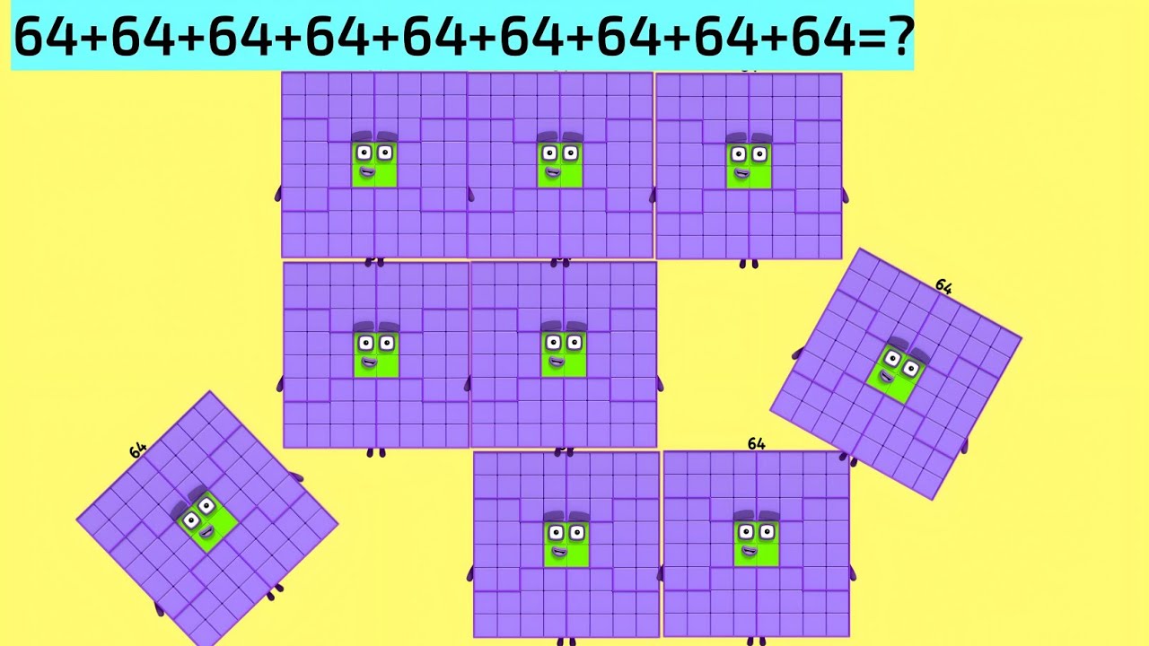 NINE SAME SQUARE NUMBER BLOCKS ADDITION | NUMBERBLOCKS ADDITION | LEARN ...